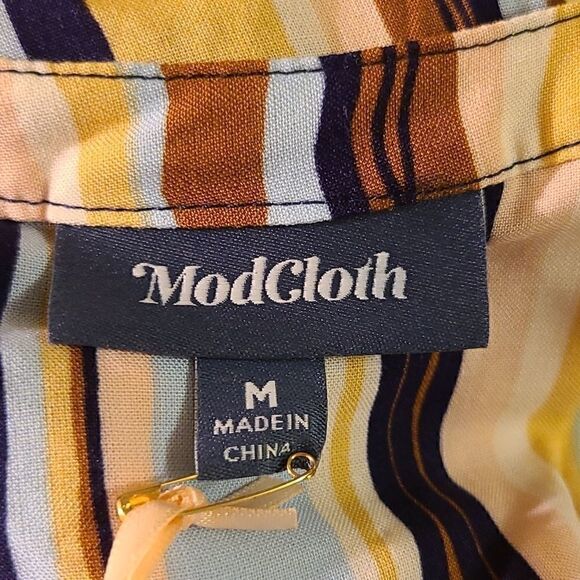 Modcloth Cafe Au Soleil Striped Sleeveless Romper NWT Size Medium - Picture 6 of 10